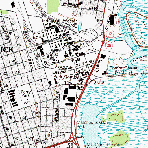 Topographic Map of Miller Park, GA