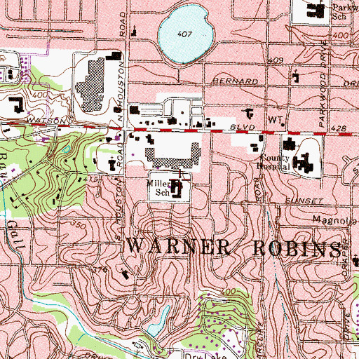 Topographic Map of Miller Elementary School, GA