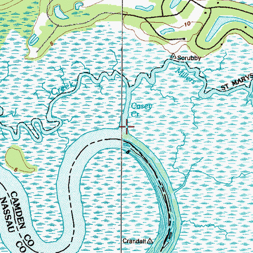 Topographic Map of Millers Branch, GA