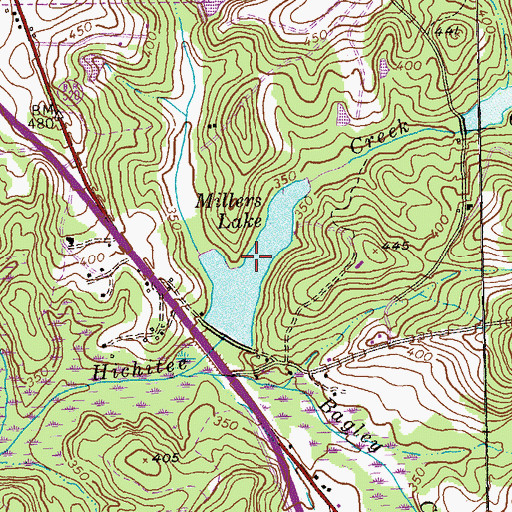Topographic Map of Millers Lake, GA