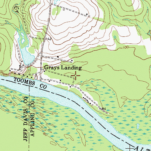Topographic Map of Milligan Creek, GA