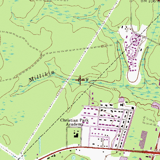 Topographic Map of Millikin Bay, GA