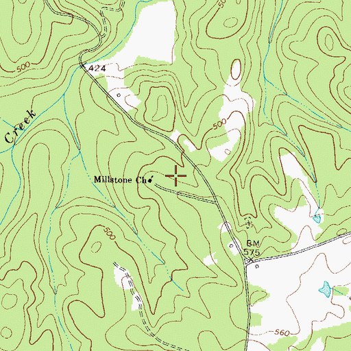 Topographic Map of Millstone Church, GA