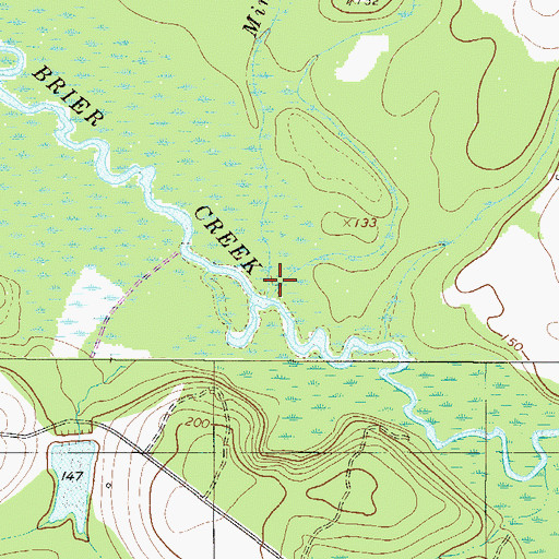 Topographic Map of Mima Branch, GA