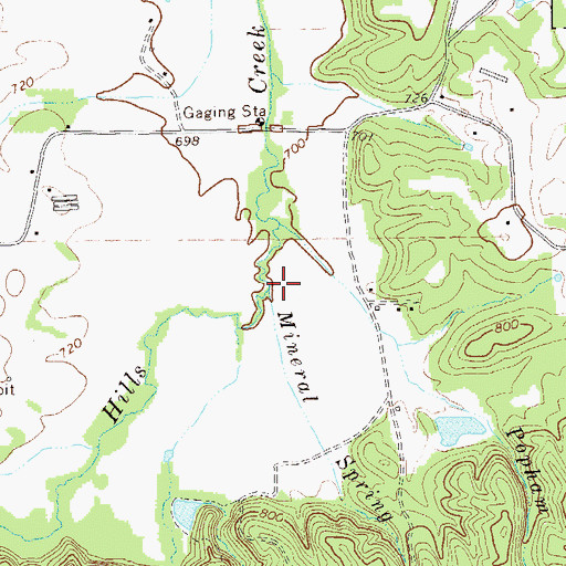 Topographic Map of Mineral Spring Branch, GA