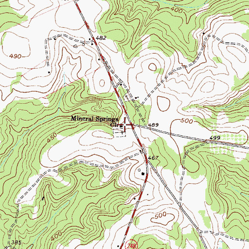 Topographic Map of Mineral Springs Church, GA