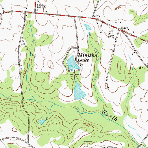 Topographic Map of Minishs Lake, GA