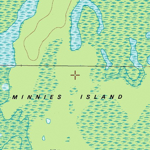 Topographic Map of Minnies Island, GA