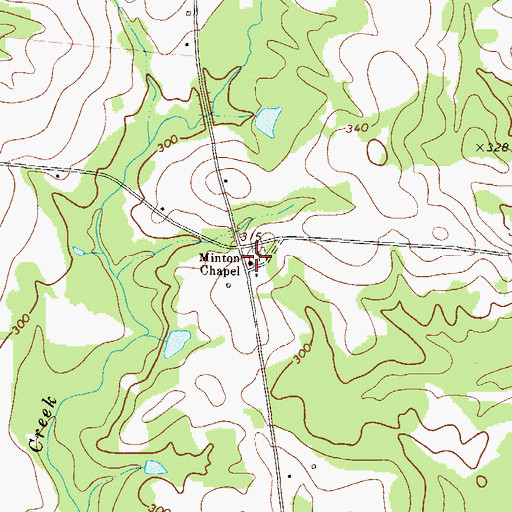 Topographic Map of Minton Chapel, GA
