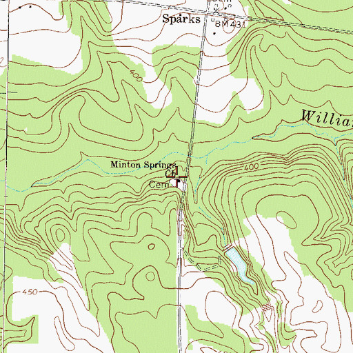 Topographic Map of Minton Springs Church, GA