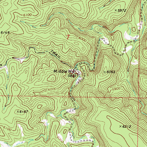Topographic Map of Middle Well, AZ