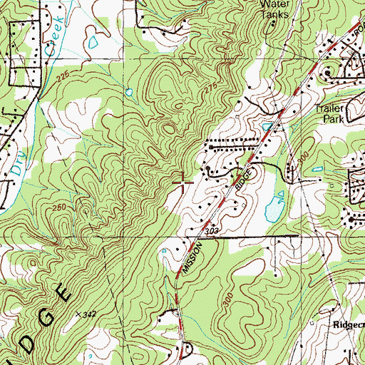 Topographic Map of Missionary Ridge, GA