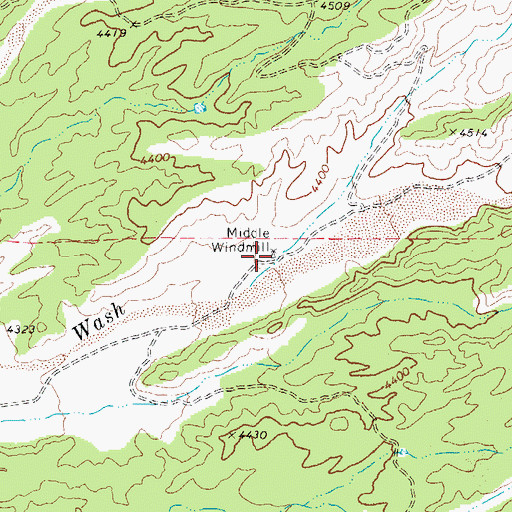 Topographic Map of Middle Windmill, AZ