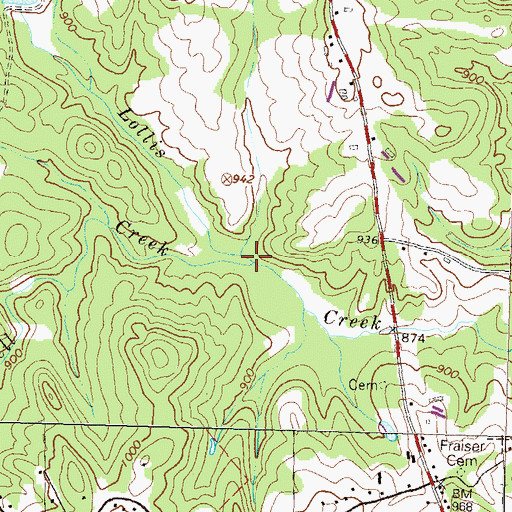 Topographic Map of Mitchell Creek, GA