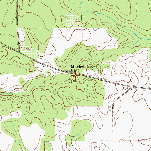 Topographic Map of Mitchell Grove Church, GA