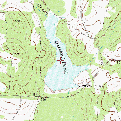 Topographic Map of Mitchell Pond, GA