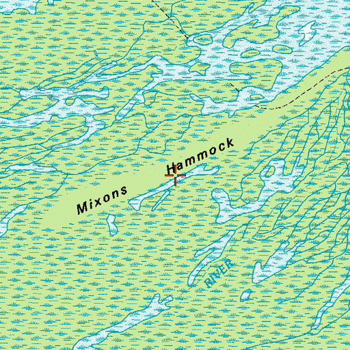 Topographic Map of Mixons Hammock, GA
