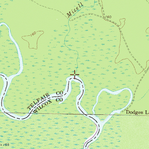 Topographic Map of Mizell Creek, GA
