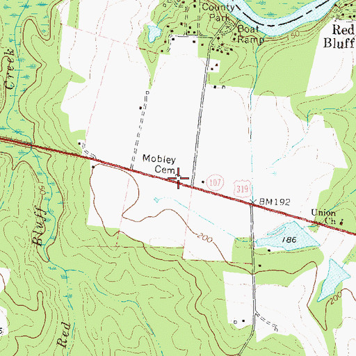 Topographic Map of Mobley Cemetery, GA