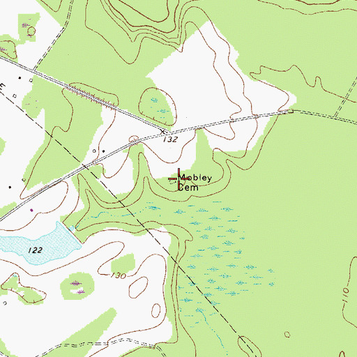 Topographic Map of Mobley Cemetery, GA