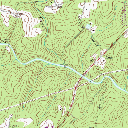 Topographic Map of Mobley Creek, GA