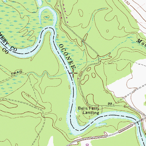 Topographic Map of Mobley Mill Creek, GA