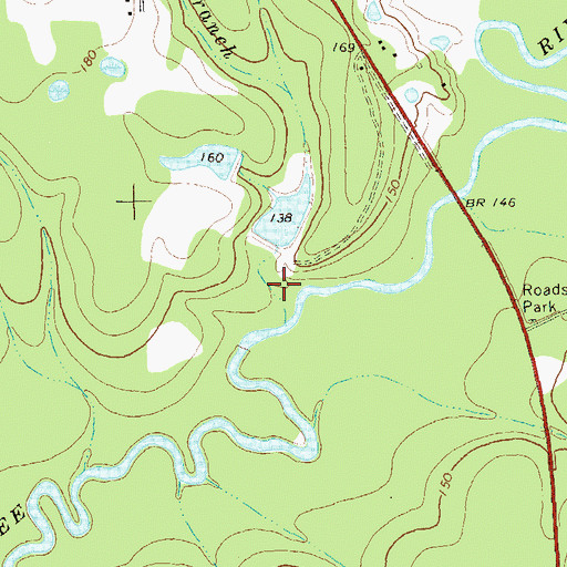 Topographic Map of Mock Branch, GA