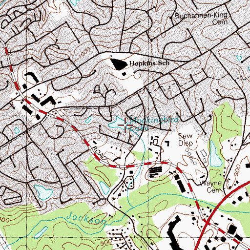 Topographic Map of Mockingbird Lake, GA