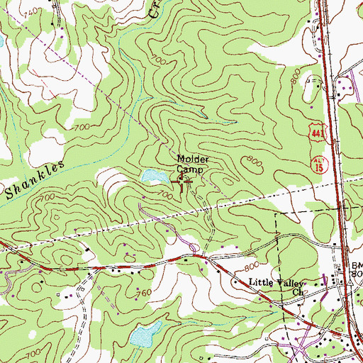 Topographic Map of Molder Camp, GA
