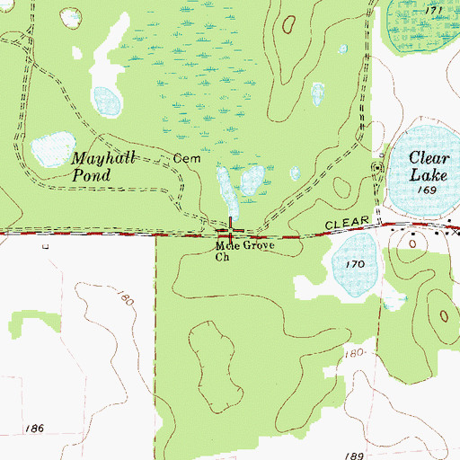 Topographic Map of Mole Grove Church, GA