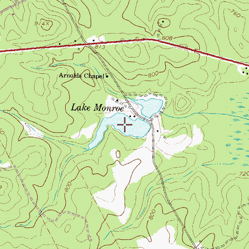 Topographic Map of Lake Monroe, GA