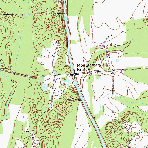 Topographic Map of Montgomery Bridge, GA
