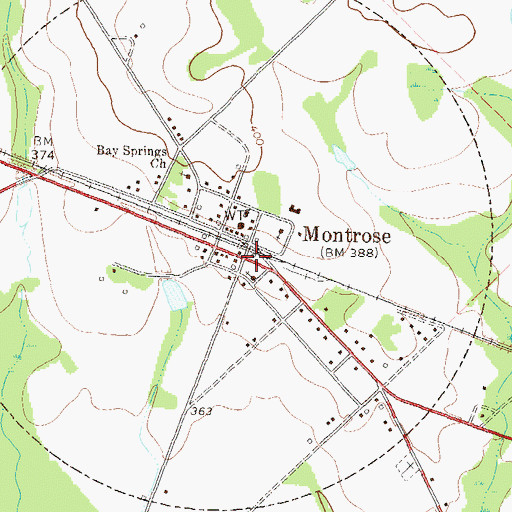 Topographic Map of Montrose, GA