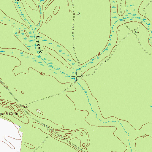 Topographic Map of Moody Creek, GA