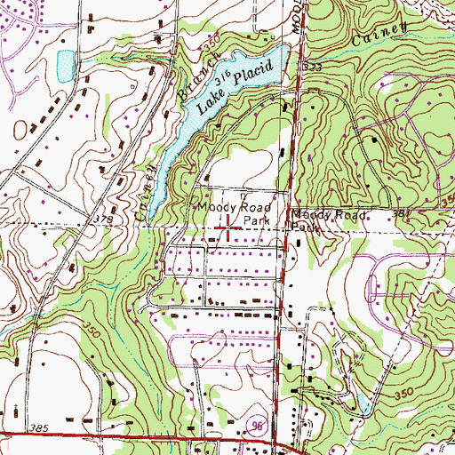 Topographic Map of Moody Road Park, GA