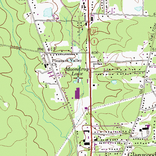 Topographic Map of Moondrop Lake, GA