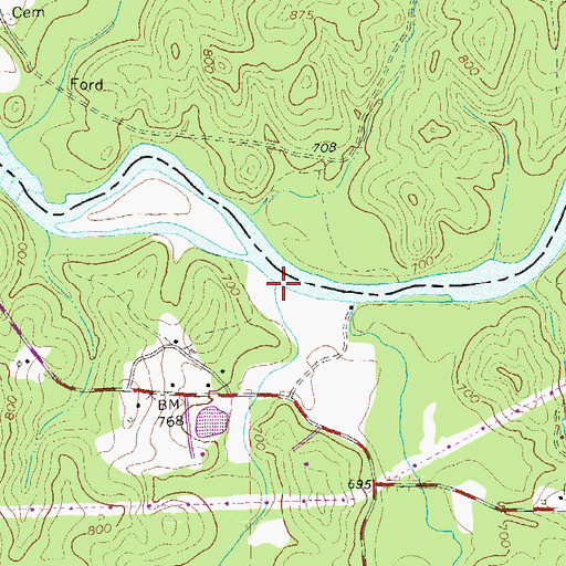 Topographic Map of Moore Creek, GA