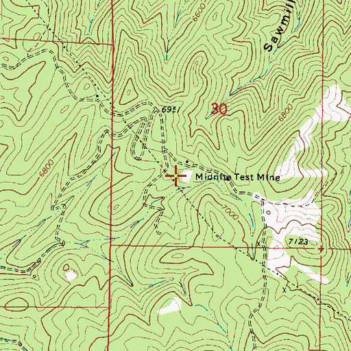 Topographic Map of Midnite Test Mine, AZ