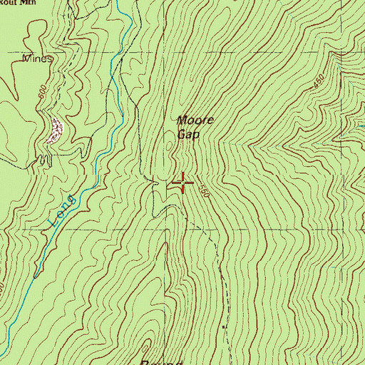 Topographic Map of Moore Gap, GA