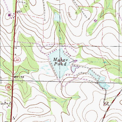 Topographic Map of Moore Pond, GA