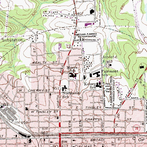 Topographic Map of Moore Elementary School, GA