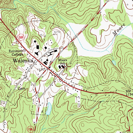 Topographic Map of Moore School, GA