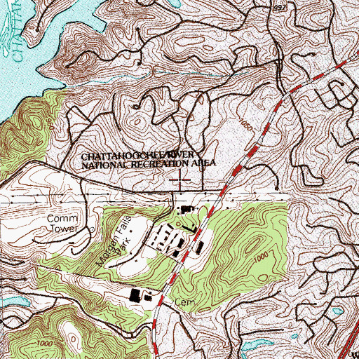 Topographic Map of Morgan Falls Church, GA