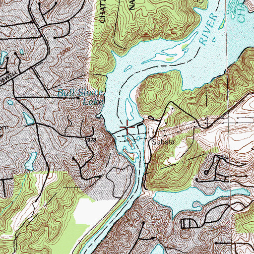 Topographic Map of Morgan Falls Dam, GA