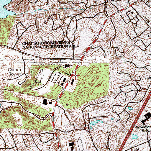 Topographic Map of Morgan Falls School, GA