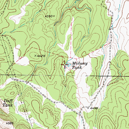 Topographic Map of Midway Tank, AZ