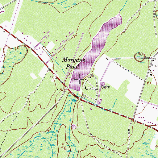 Topographic Map of Morgans Pond, GA