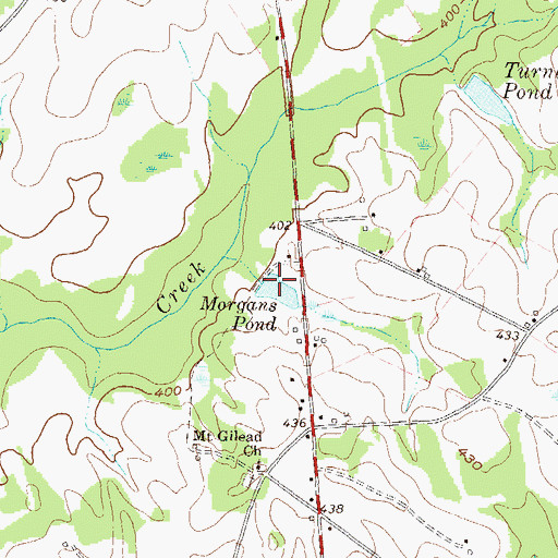 Topographic Map of Morgans Pond, GA