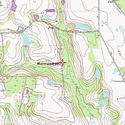 Topographic Map of Morman Cemetery, GA