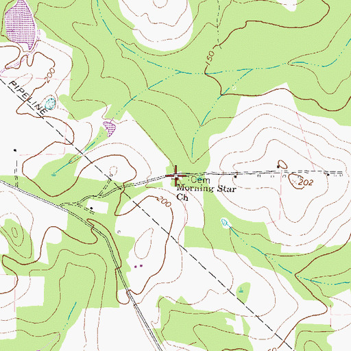 Topographic Map of Morning Star Church, GA